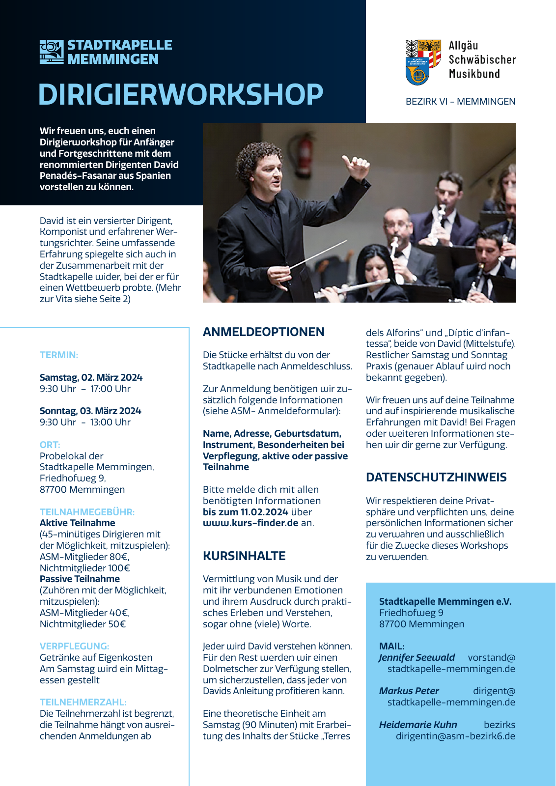 Dirigentenworkshop, Zweiseitiges Exposé, Ansicht 1