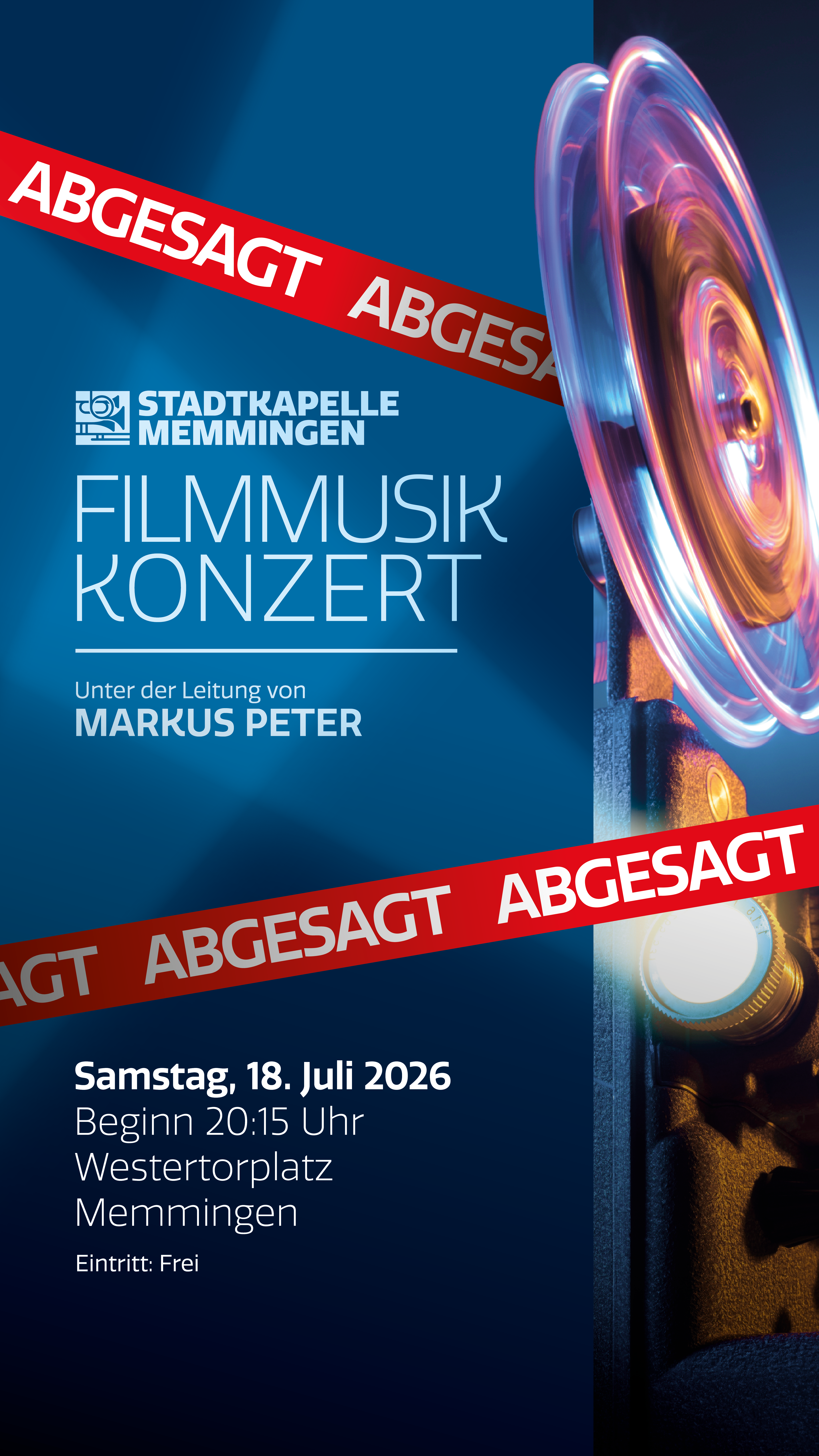 Filmmusikkonzert abgesagt, Instagram Story